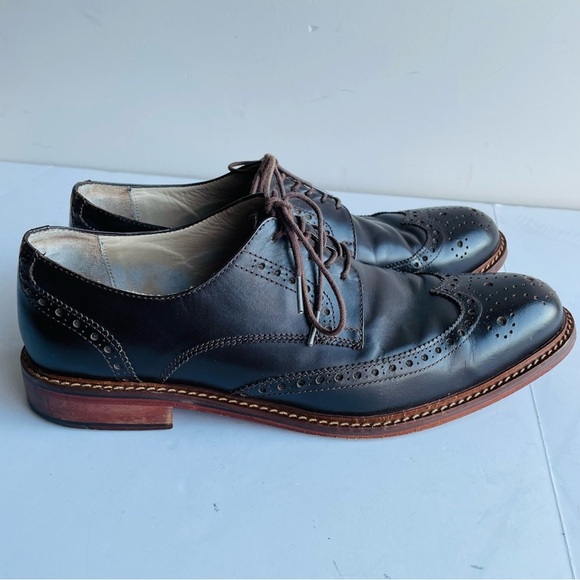 Beckett Simonon Men 12 D Brown Kent Wingtip Brogue Oxford Dress Shoes Longwing - Picture 3 of 12